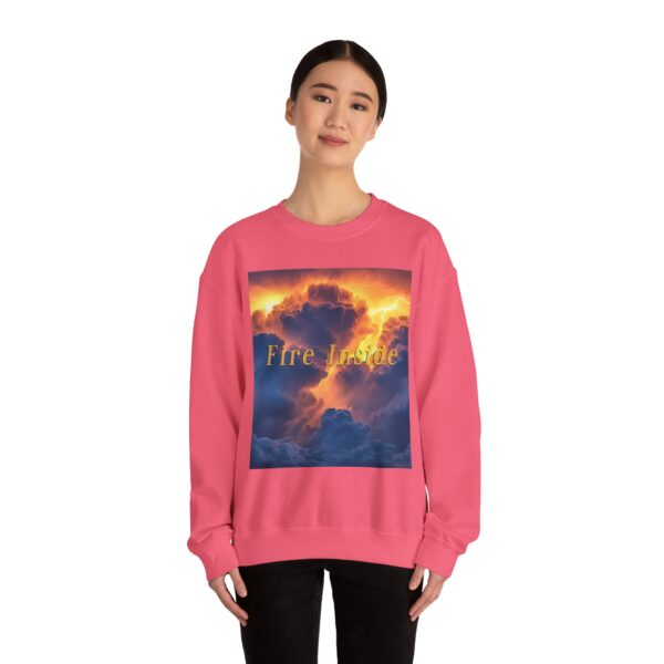 Crewneck Sweatshirt with our 'Storm Light' "Fire Inside" design! Beauty of Creation Tropical Storm Inspirational Sweatshirt Unisex - Image 54