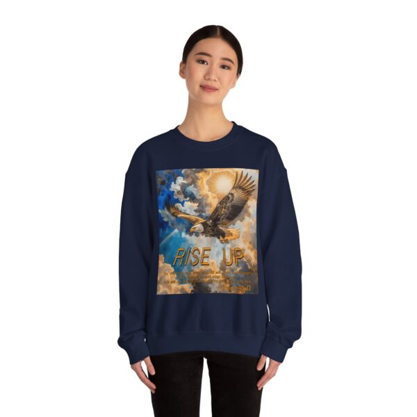 Crewneck Sweatshirt-with our "RISE UP" 'soaring eagle' design with Isaiah 40:31! Vintage Inspired Faith Apparel, Gospel Fashion Unisex Heavy - Image 18