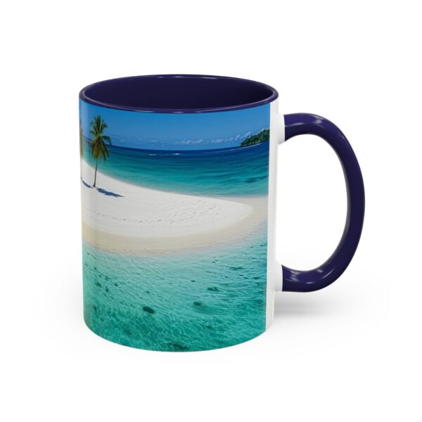 Our inspirational "Five Palm Island" Ceramic Accent Coffee Mug Design is Perfect for Wedding Gifts, Inspirational Decor - Image 6