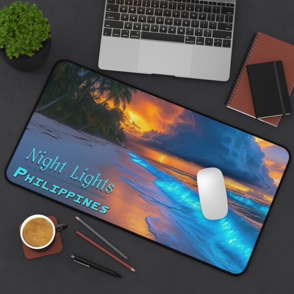 Inspirational Desk Mat 'Night Lights-Philippines' Mouse Pad, Office Decor Desk Accessory Gaming Pad Computer Mat, Non-Slip, Beauty of Nature - Image 6