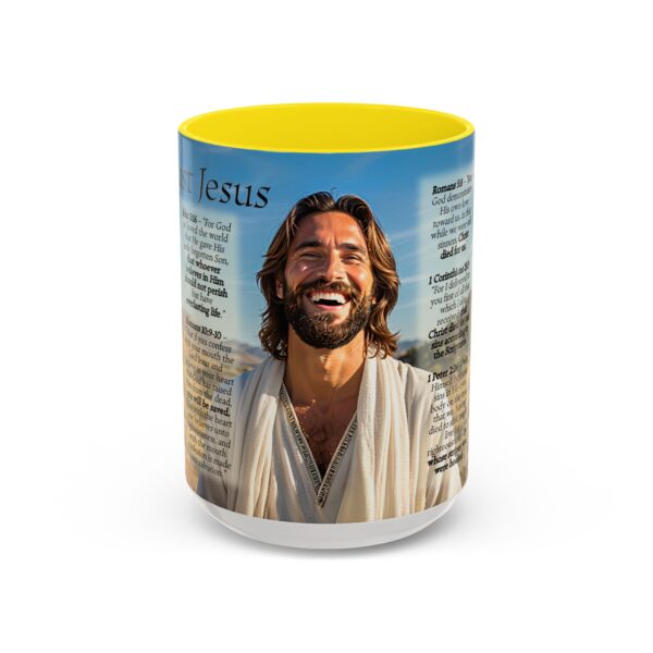 Our inspirational "Just Jesus" and Verses on Salvation Ceramic Accent Coffee Mug Design is Perfect for Wedding Gifts, Inspirational Decor - Image 61