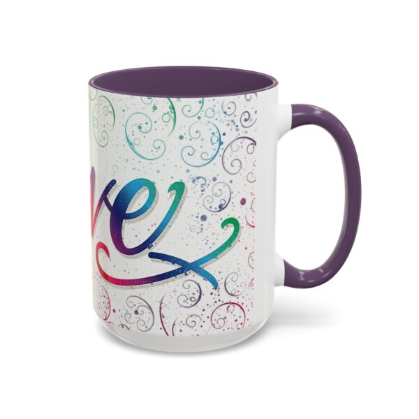 Our inspirational "Love" 'spirals' Ceramic Accent Coffee Mug Design is Perfect for Wedding Gifts, Inspirational Decor - Image 58