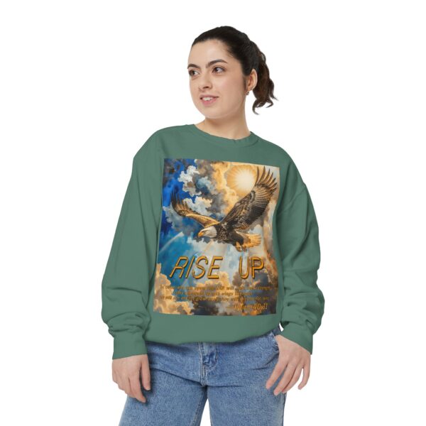 Sweatshirt Unisex Inspirational-with our "RISE UP" 'soaring eagle' design with Isaiah 40:31! Faith Apparel Gospel Fashion Jumper, Pullover - Image 3