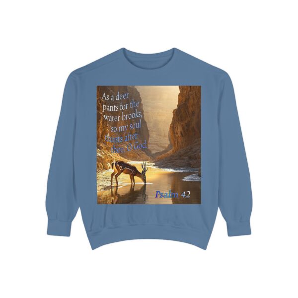Sweatshirt Unisex with our inspirational Psalm 42 'As a Deer Pants' design! Faith Apparel Gospel Fashion Jumper, Pullover - Image 2