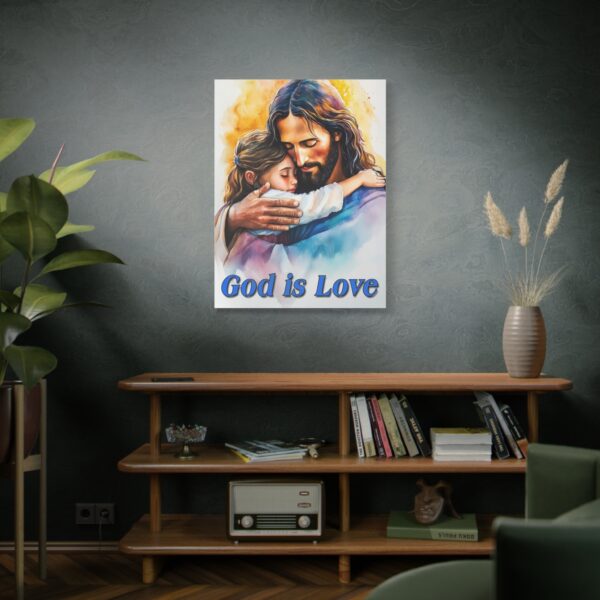 Inspirational Wall Art Canvas, "God is Love" Jesus hugging a small girl! Christian Home Decor, Uplifting Religious Gift, Faith-Based Artwork - Image 18