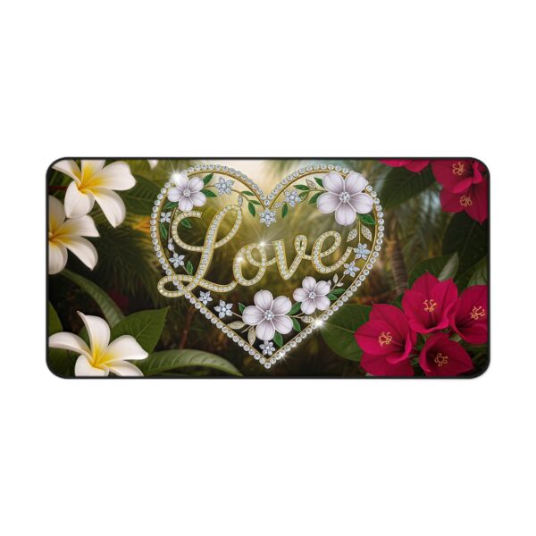 Inspirational Desk Mat "Love" 'Diamond Ring Heart' - Mouse Pad, Office Decor Desk Accessory, Gaming Pad, Computer Mat, Non-Slip - Image 6