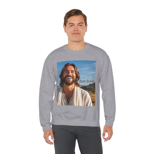 Crewneck Sweatshirt-with our inspirational "Just Jesus" Design!! Vintage Inspired Faith Apparel, Gospel Fashion Unisex Heavy - Image 12
