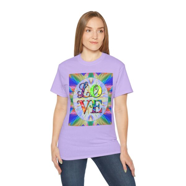 Our inspirational "Love" 'kaleidoscope' Design!! on a Christian Unisex Cotton T-Shirt, Faith Spiritual Apparel, Love Gift - Image 26