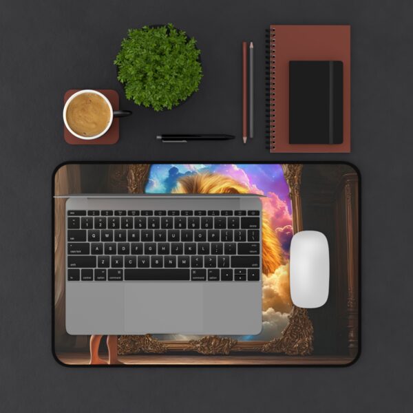 Inspirational Desk Mat 'Benji's Reflection' Biblical Fantasy. Mouse Pad, Office Decor Desk Accessory, Gaming Pad, Computer Mat, Non-Slip - Image 2