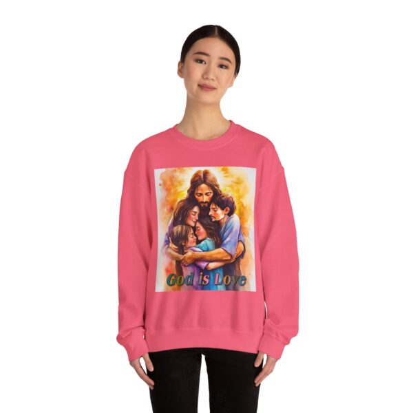 Crewneck Sweatshirt-with our "God is Love" series with Jesus hugging a young family! Inspirational Biblical Vintage Inspired Gift - Image 20