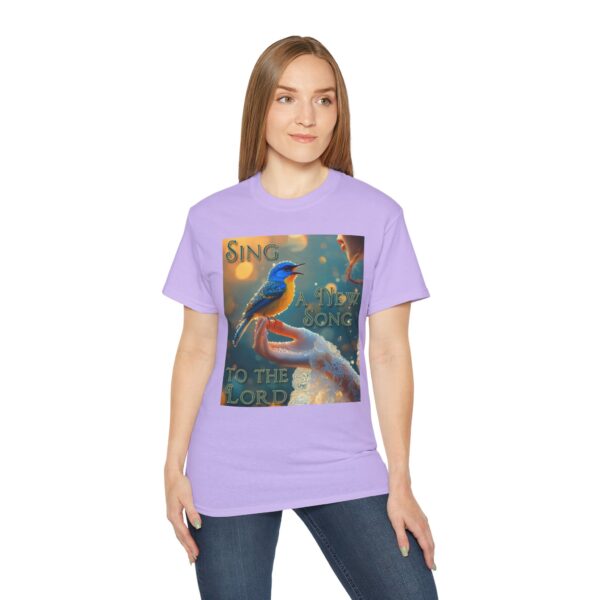 Our 'Song Bird' "Sing a New Song" Inspirational Christian Unisex Cotton T-Shirt, Faith Spiritual Apparel, Gift for Christians - Image 25