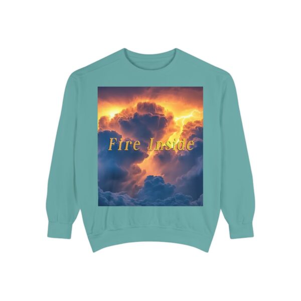 Sweatshirt Unisex Inspirational with our 'Storm Light' "Fire Inside" design! Beauty of Creation Tropical Storm, Jumper, Gift Nature Lovers - Image 14