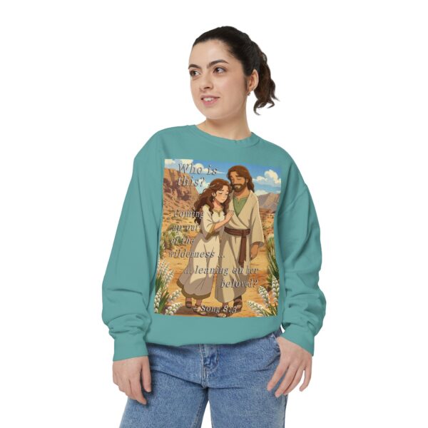 Sweatshirt Unisex Inspirational-with our "Who is this?" from Song of Solomon 8:5 design in ANIME style! Faith Apparel Gospel Fashion Jumper, Pullover - Image 18