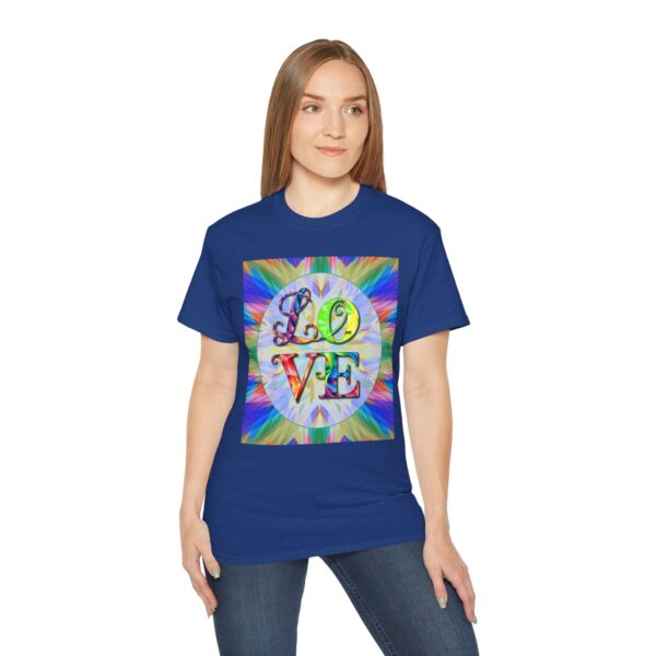 Our inspirational "Love" 'kaleidoscope' Design!! on a Christian Unisex Cotton T-Shirt, Faith Spiritual Apparel, Love Gift - Image 22
