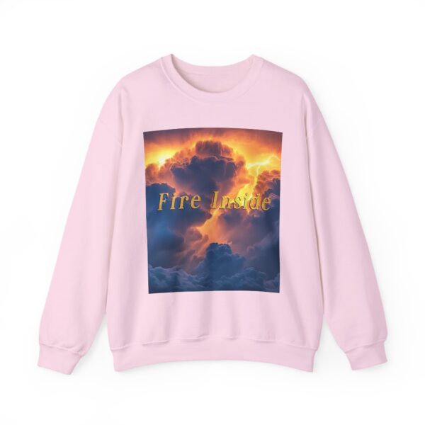 Crewneck Sweatshirt with our 'Storm Light' "Fire Inside" design! Beauty of Creation Tropical Storm Inspirational Sweatshirt Unisex - Image 47
