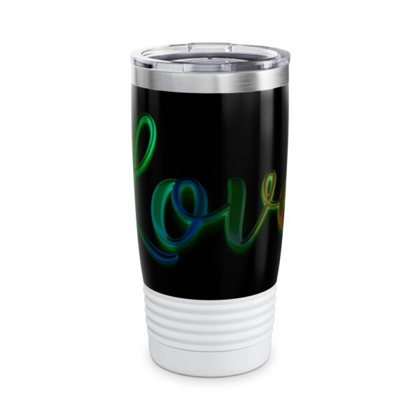 Our inspirational "Love" 'light in darkness' Design Tumbler | 20oz Inspirational Travel Mug, Motivational Drinkware, Perfect for Gifting - Image 3