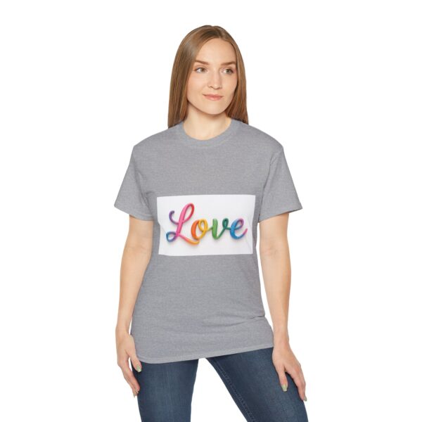 Our inspirational "Love" Design!! on a Christian Unisex Cotton T-Shirt, Faith Spiritual Apparel, Love Gift - Image 6