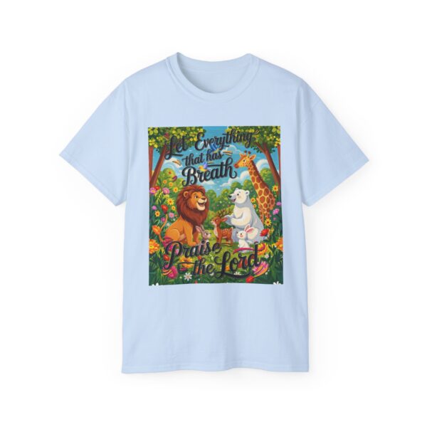 Our inspirational "Let Everything that has Breath Praise the Lord!" Design on a Christian Unisex Cotton T-Shirt, Faith Spiritual Apparel, Love Gift - Image 17
