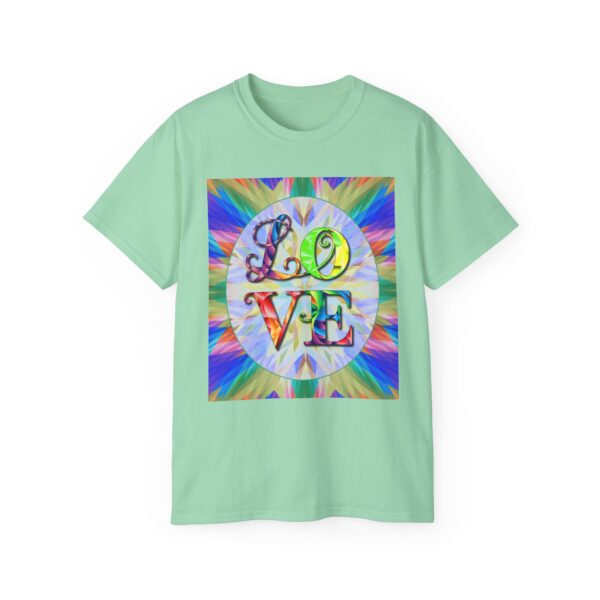 Our inspirational "Love" 'kaleidoscope' Design!! on a Christian Unisex Cotton T-Shirt, Faith Spiritual Apparel, Love Gift - Image 15