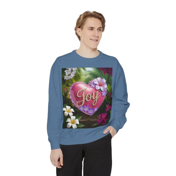 Sweatshirt Unisex with our Inspirational "Joy" 'Solid Pink Heart' Design! Faith Apparel Gospel Fashion Jumper, Pullover - Image 3