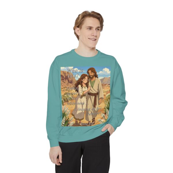 Sweatshirt Unisex Inspirational-with our "Who is this?" from Song of Solomon 8:5 design in ANIME style! Faith Apparel Gospel Fashion Jumper, Pullover - Image 19