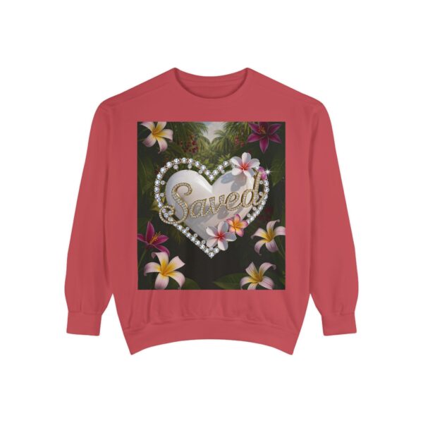 Sweatshirt Unisex with our Inspirational "Saved" 'Pure White Heart' Design! Faith Apparel Gospel Fashion Jumper, Pullover - Image 8