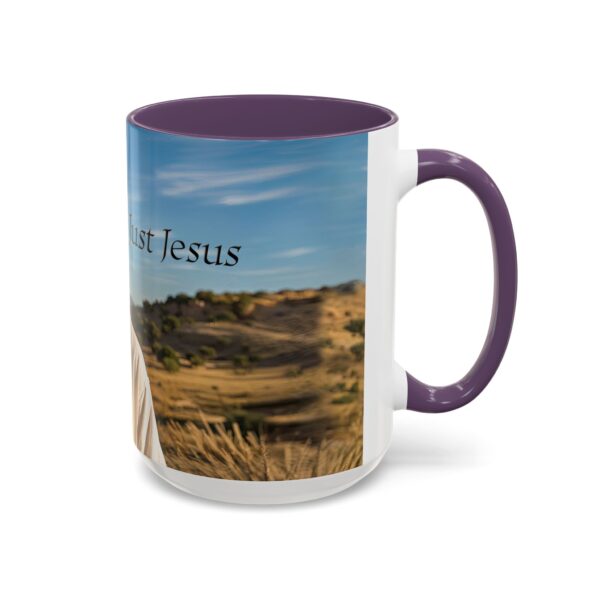 Our inspirational "Just Jesus" Ceramic Accent Coffee Mug Design is Perfect for Wedding Gifts, Inspirational Decor - Image 58