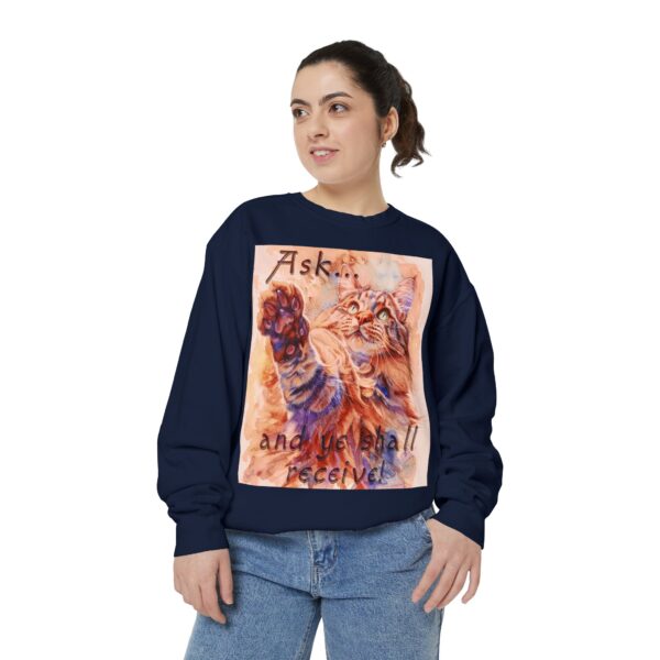Sweatshirt Unisex Inspirational-With our "Ask ...and ye shall receive" Matt 7:7 featuring a Maine Coon Cat asking for a Treat! Jumper, Pullover - Image 28