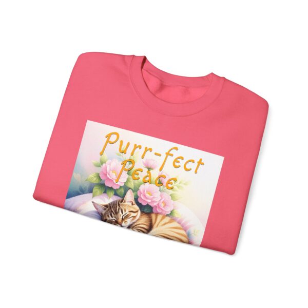 Crewneck Sweatshirt with our "Purr-fect Peace" with a cat in blissful sleep design featuring the verse Isaiah 26:3! Inspirational Biblical, Vintage Inspired, Gift - Image 40