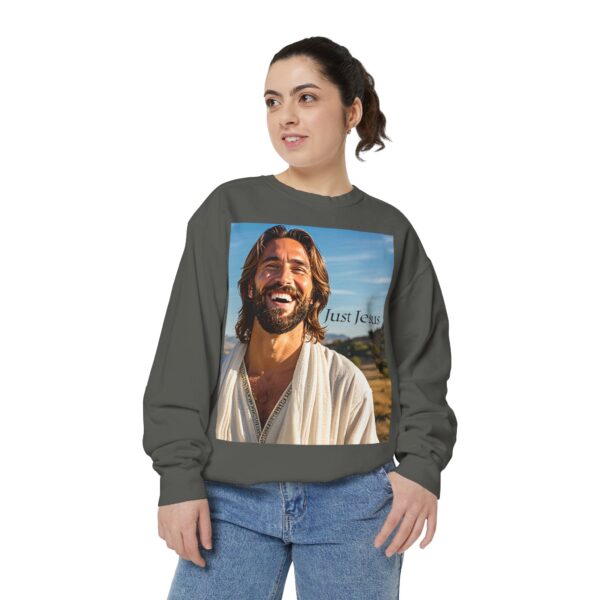 Sweatshirt Unisex with our inspirational  "Just Jesus" Design!! Faith Apparel Gospel Fashion Jumper, Pullover - Image 18