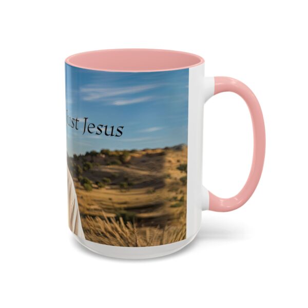 Our inspirational "Just Jesus" Ceramic Accent Coffee Mug Design is Perfect for Wedding Gifts, Inspirational Decor - Image 26