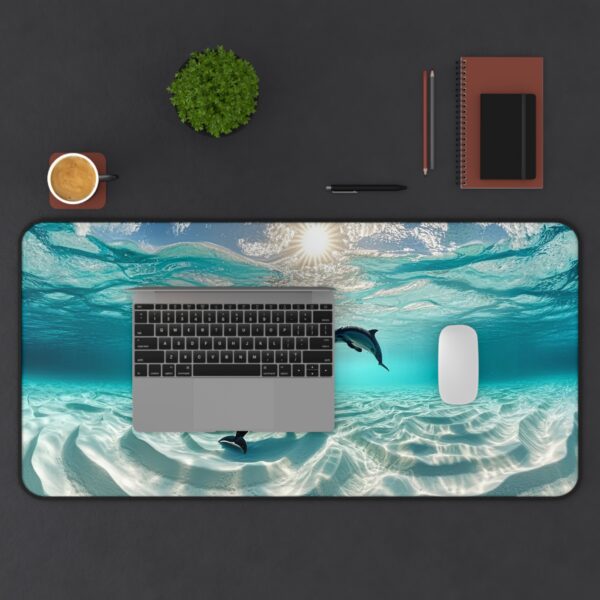 Inspirational Desk Mat 'Dolphins at Rest' - Mouse Pad, Office Decor Desk Accessory, Gaming Pad, Computer Mat, Non-Slip, Beauty of Nature - Image 8
