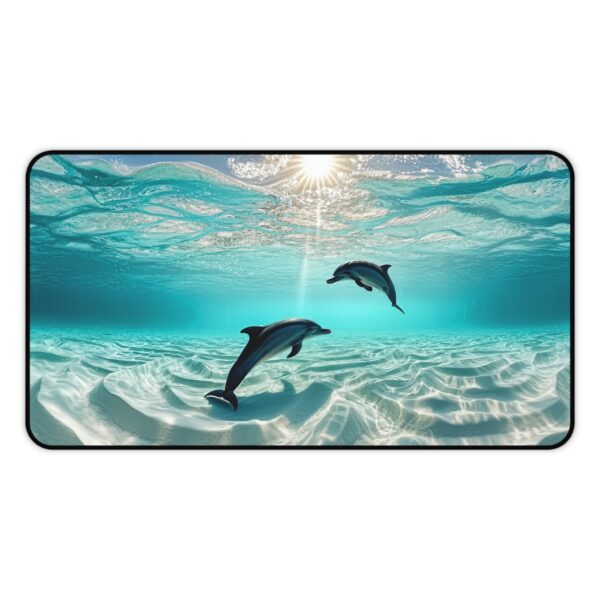 Inspirational Desk Mat 'Dolphins at Rest' - Mouse Pad, Office Decor Desk Accessory, Gaming Pad, Computer Mat, Non-Slip, Beauty of Nature - Image 4