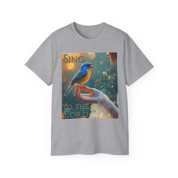 Our 'Song Bird' "Sing a New Song" Inspirational Christian Unisex Cotton T-Shirt, Faith Spiritual Apparel, Gift for Christians - Image 6