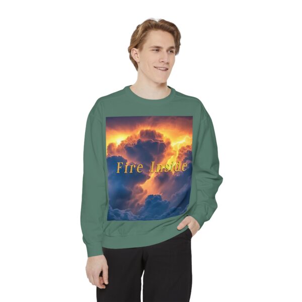 Sweatshirt Unisex Inspirational with our 'Storm Light' "Fire Inside" design! Beauty of Creation Tropical Storm, Jumper, Gift Nature Lovers - Image 13