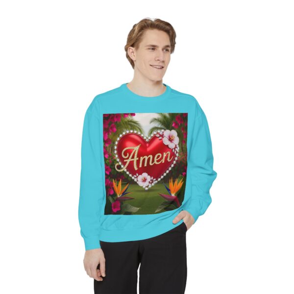Sweatshirt Unisex Inspirational-With our beautiful "Amen" 'Solid Red Heart'- Faith Apparel, Unisex Top, Religious Gift, Comfort Wear, Church Event Style - Image 20