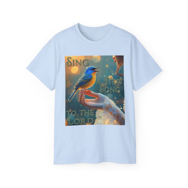 Our 'Song Bird' "Sing a New Song" Inspirational Christian Unisex Cotton T-Shirt, Faith Spiritual Apparel, Gift for Christians - Image 18
