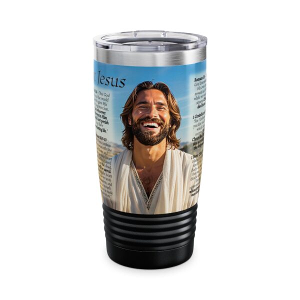 Our inspirational "Just Jesus" and Verses on Salvation Design Tumbler | 20oz Inspirational Travel Mug, Motivational Drinkware, Perfect for Gifting - Image 11