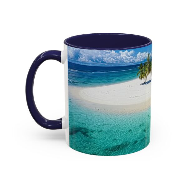 Our inspirational "Five Palm Island" Ceramic Accent Coffee Mug Design is Perfect for Wedding Gifts, Inspirational Decor - Image 7