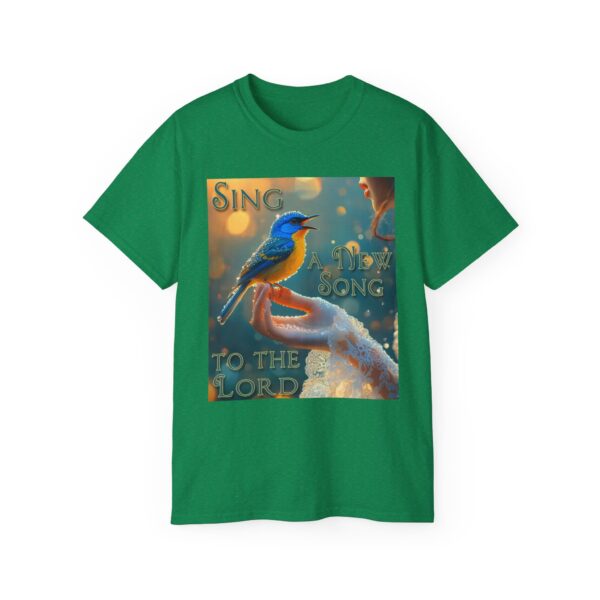 Our 'Song Bird' "Sing a New Song" Inspirational Christian Unisex Cotton T-Shirt, Faith Spiritual Apparel, Gift for Christians - Image 16