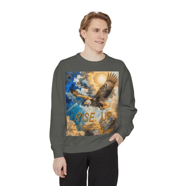 Sweatshirt Unisex Inspirational-with our "RISE UP" 'soaring eagle' design with Isaiah 40:31! Faith Apparel Gospel Fashion Jumper, Pullover - Image 16