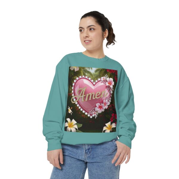 Sweatshirt Unisex Inspirational-With Our "Amen" 'Solid Pink Heart' Christian Apparel Faith-Based Gospel Comfort Philippians 4:8 Gift Jumper - Image 13