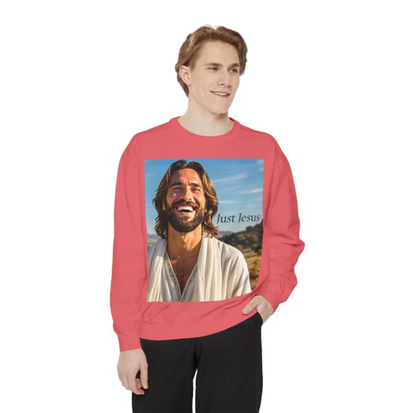 Sweatshirt Unisex with our inspirational  "Just Jesus" Design!! Faith Apparel Gospel Fashion Jumper, Pullover - Image 42