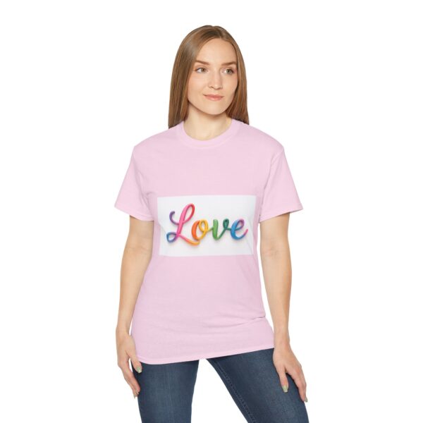 Our inspirational "Love" Design!! on a Christian Unisex Cotton T-Shirt, Faith Spiritual Apparel, Love Gift - Image 26