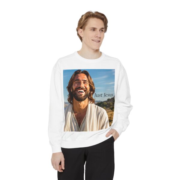 Sweatshirt Unisex with our inspirational  "Just Jesus" Design!! Faith Apparel Gospel Fashion Jumper, Pullover - Image 12