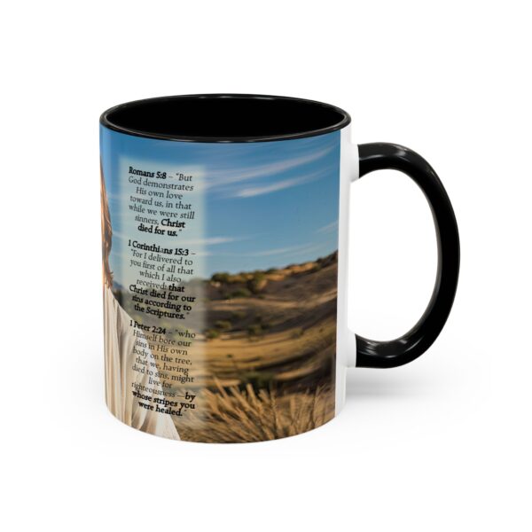 Our inspirational "Just Jesus" and Verses on Salvation Ceramic Accent Coffee Mug Design is Perfect for Wedding Gifts, Inspirational Decor - Image 2
