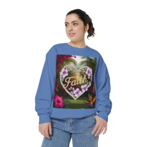 Sweatshirt Unisex Inspirational "Faith" 'Diamond Ring Heart' Christian Virtues Uplifting Faith-Based Apparel Gospel Encouragement Comfort