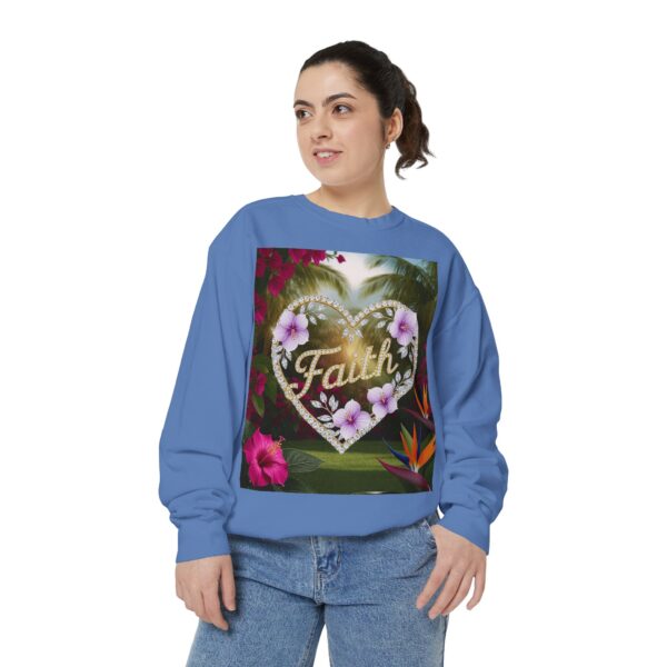 Sweatshirt Unisex Inspirational "Faith" 'Diamond Ring Heart' Christian Virtues Uplifting Faith-Based Apparel Gospel Encouragement Comfort