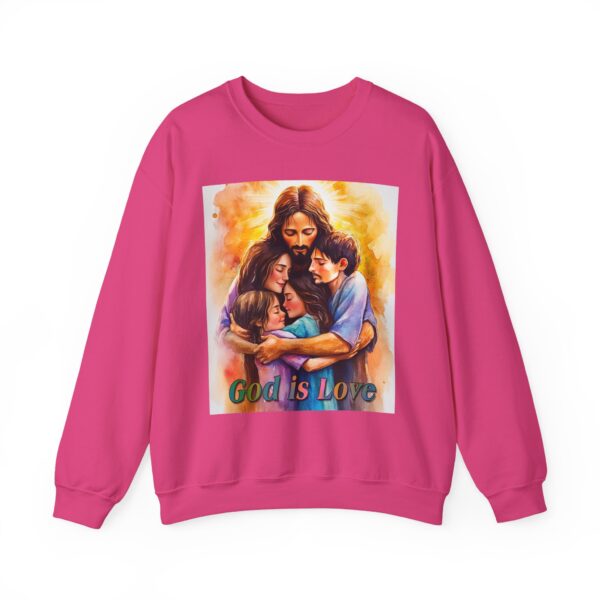 Crewneck Sweatshirt-with our "God is Love" series with Jesus hugging a young family! Inspirational Biblical Vintage Inspired Gift - Image 21