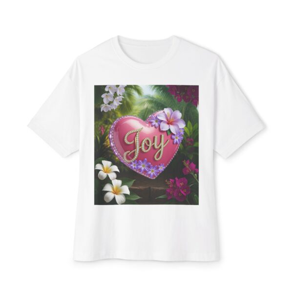 Our Inspirational "Joy" 'Solid Pink Heart' Design! Boxy T-Shirt Christian Faith Apparel Unisex Cotton Tee, Oversized Boxy Top T-shirt - Image 4